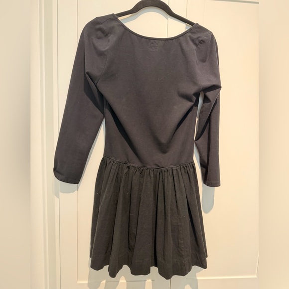 Free People Black Onda Drop Waist Long Sleeve mini Dress - Picture 3 of 6